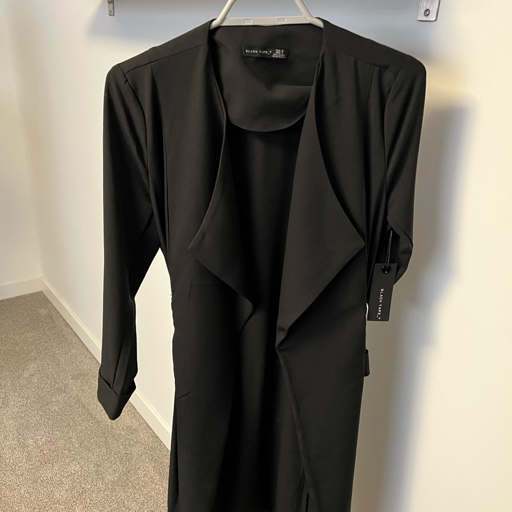NWT black tape duster jacket